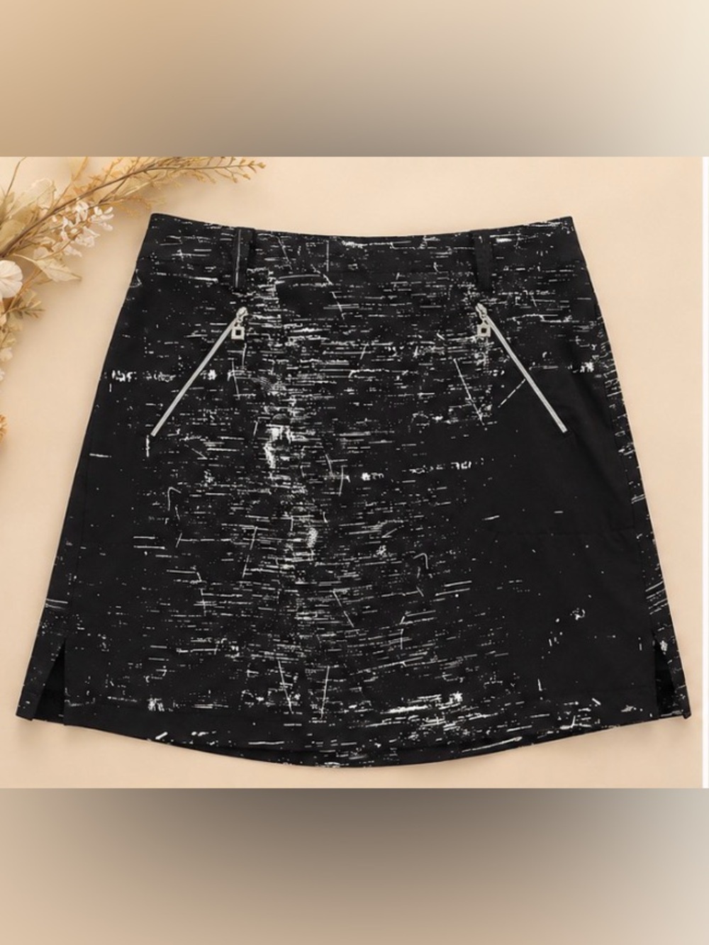Jamie Sadock Black & White Abstract Print Golf Skirt – Size 6